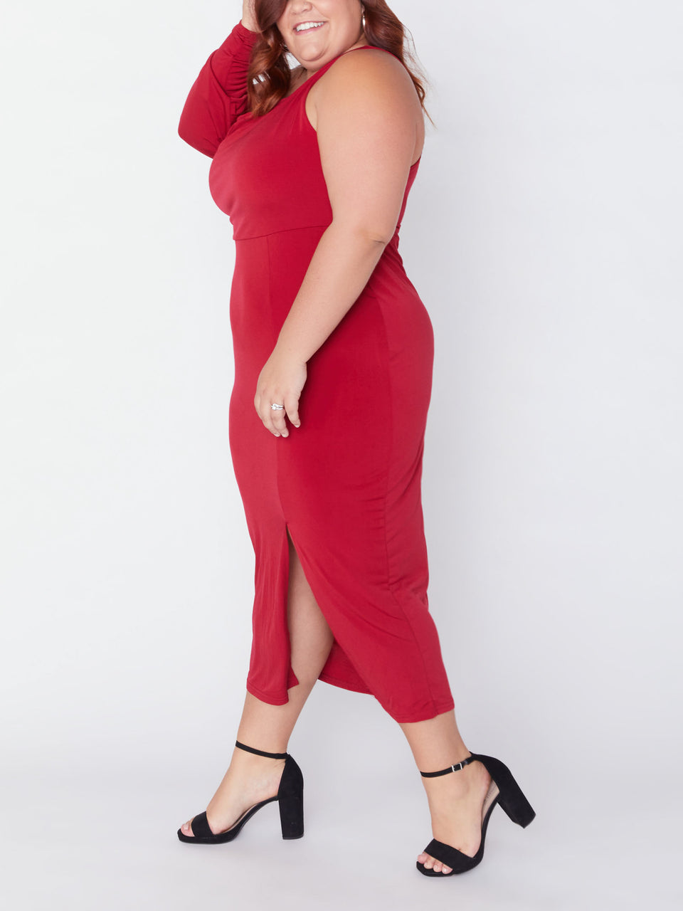 Soncy_Paint the Town Red Midi Dress_Red